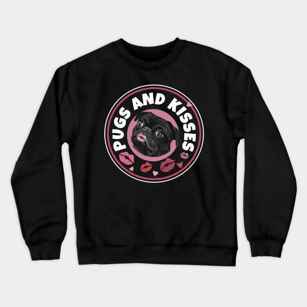 Pugs and Kisses Crewneck Sweatshirt by Suneldesigns